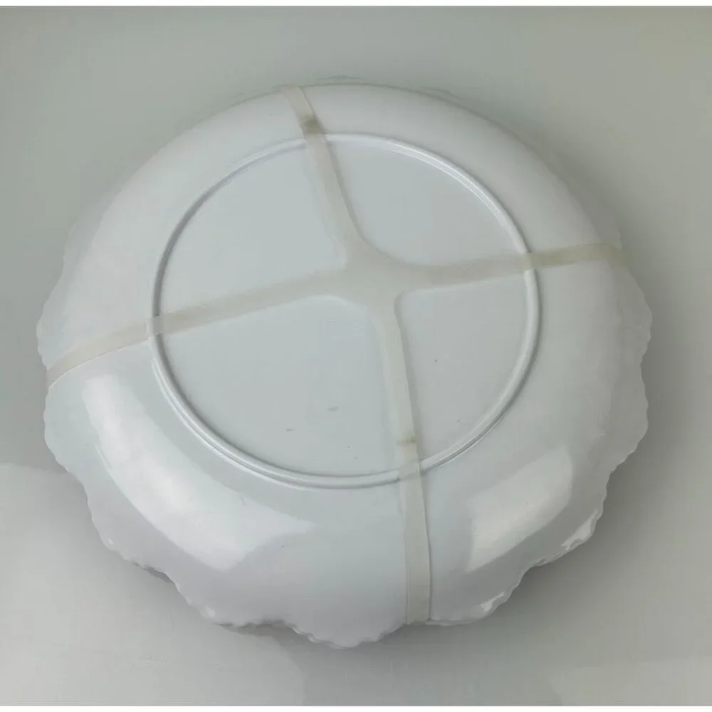 SOHO Loft Melamine Dinner Plate Pink Scalloped Set of 4 10.75